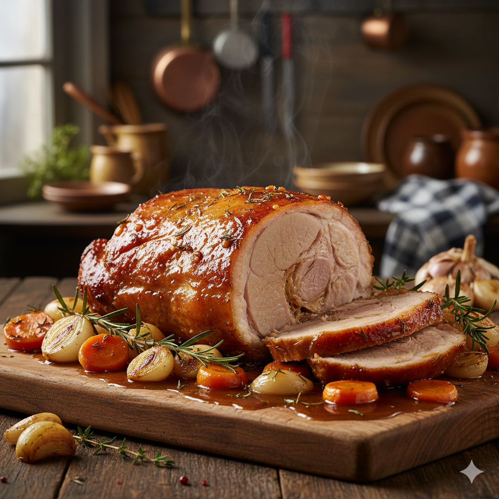 échine de porc confite